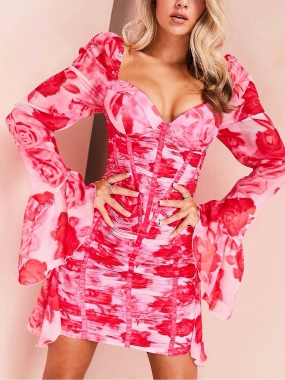 ASOS Luxe Design Ruched Corset Mini Dress